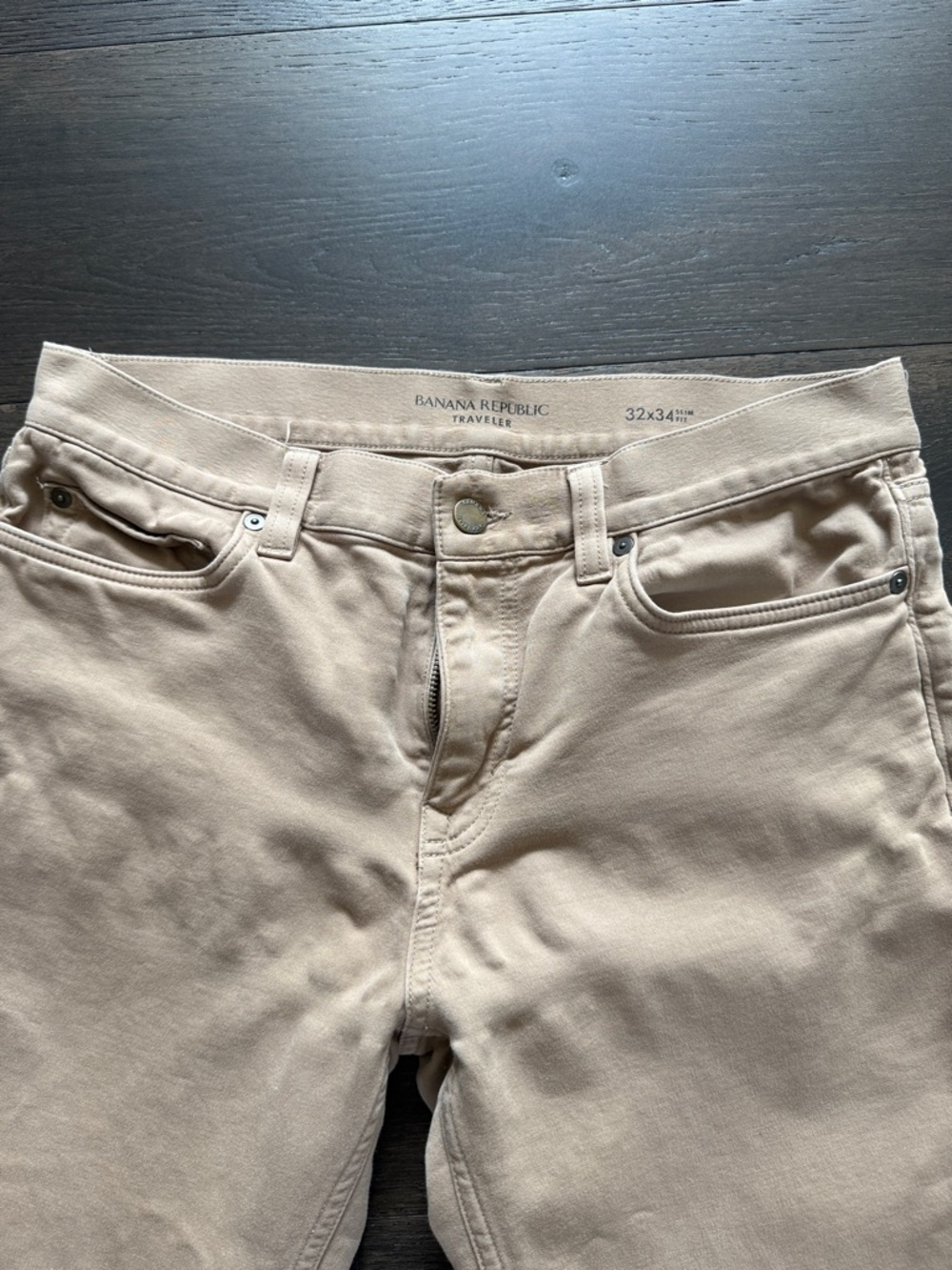 Banana Republic Slim Straight Jeans in Beige